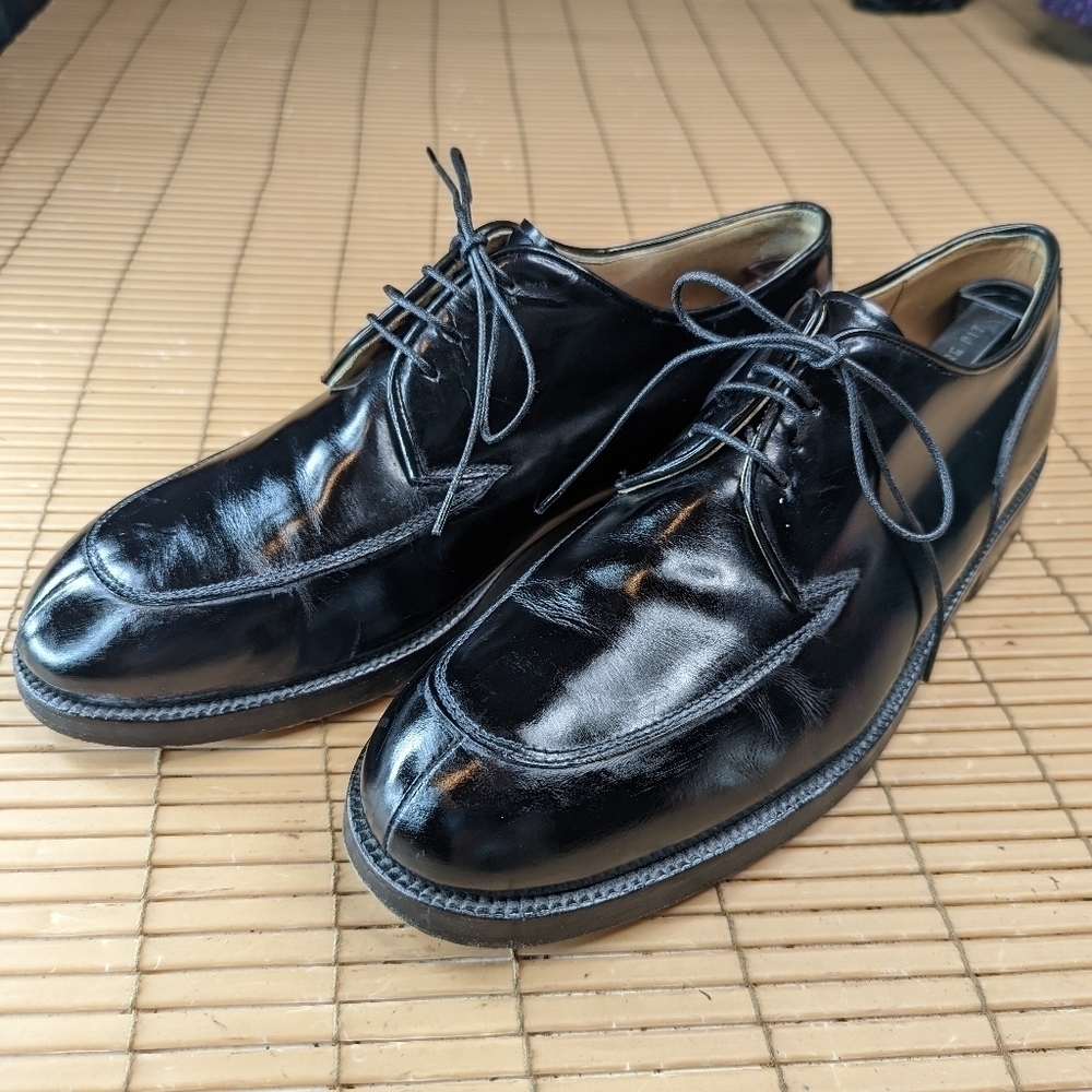 TO BOOT NEW YORK ADAM DERRICK Men's OXFORDS SHOES SPLIT TOE BLACK Leather SZ 10.